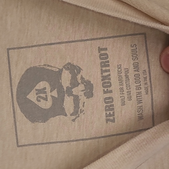 ZERO FOXTROT Beige Cotton Polyester Stay Free Sz XXL Mens Short Sleeve‎ T Shirt - Picture 7 of 8